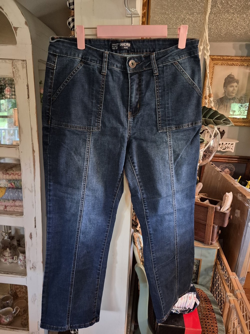 Sand Piper Dark Blue Women’s Jeans — Stretch Straight Leg